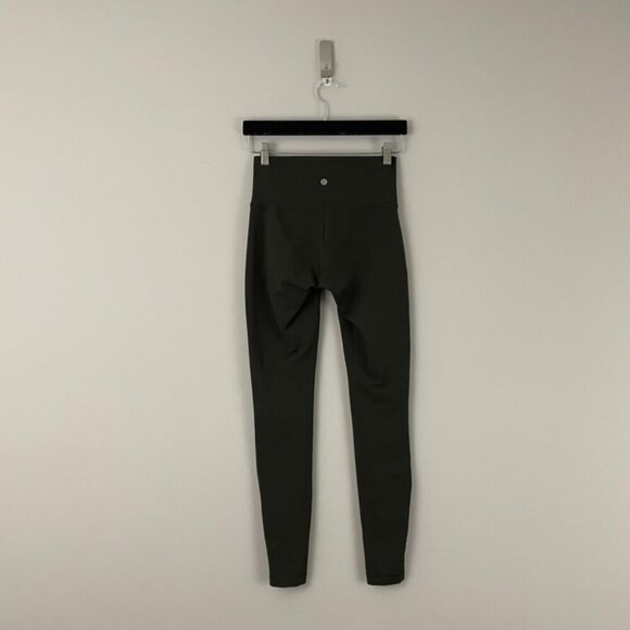 Lululemon Wunder Under Pant Hi Rise Tech Mesh Dark Olive Size 6 - Picture 2 of 6